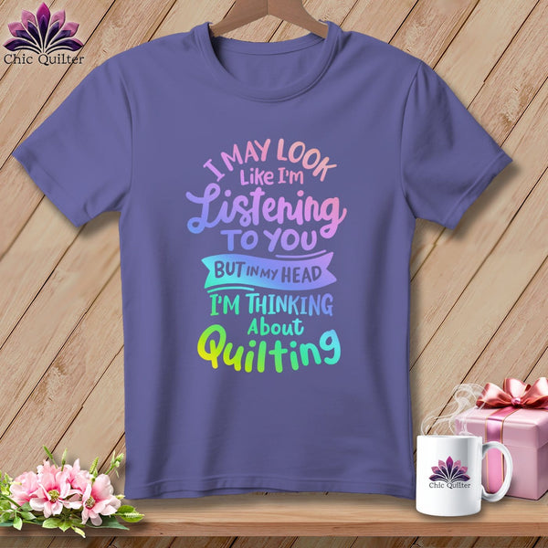 MyDesigns Physical Item Grape / S I May Look Like I'm LIstening ~Premium Tee