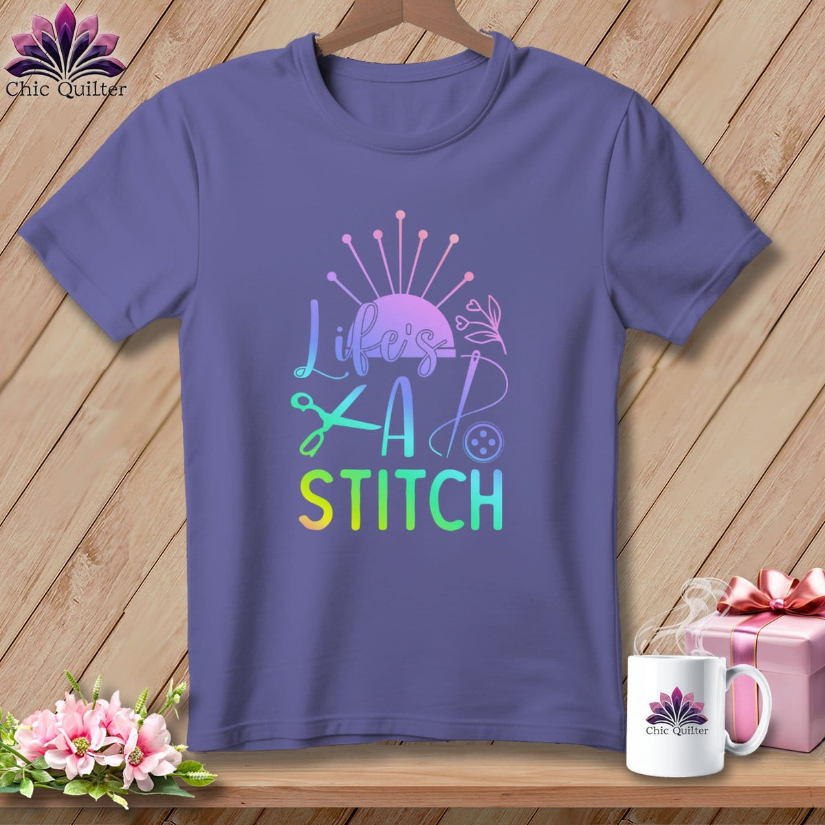 MyDesigns Physical Item Grape / S Life's a stitch ~Premium Tee