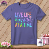MyDesigns Physical Item Grape / S Live Life One Stitch at a Time ~Premium Tee