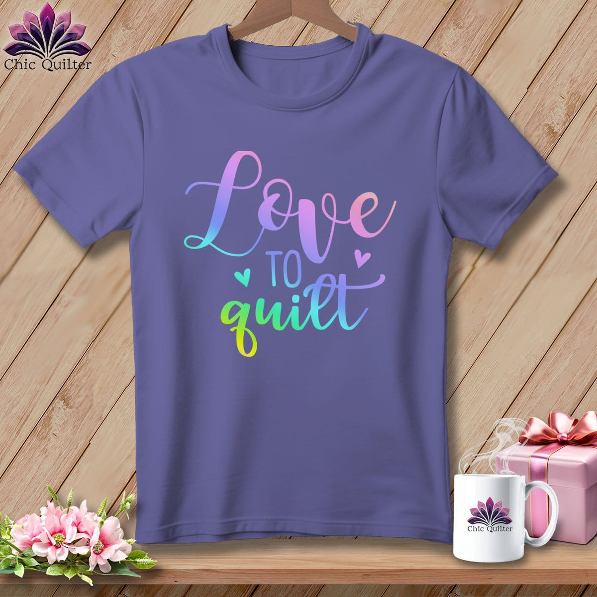 MyDesigns Physical Item Grape / S Love To Quilt ~Premium Tee