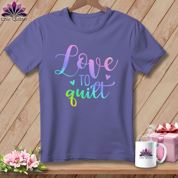 MyDesigns Physical Item Grape / S Love To Quilt ~Premium Tee