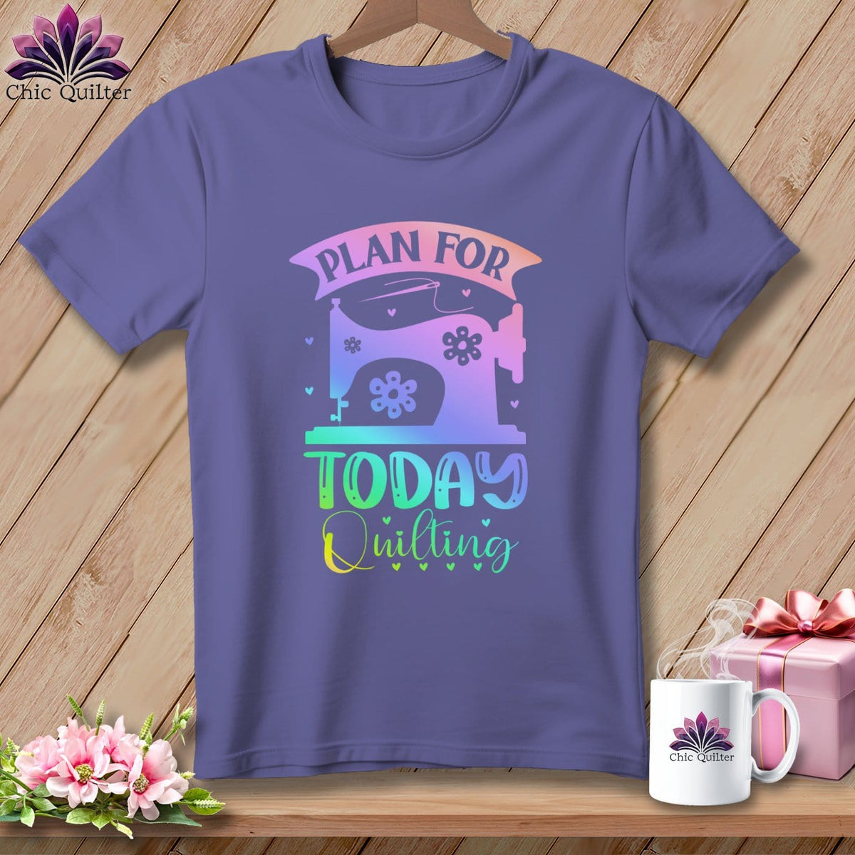 MyDesigns Physical Item Grape / S Plan For Today Quilting ~Premium Tee