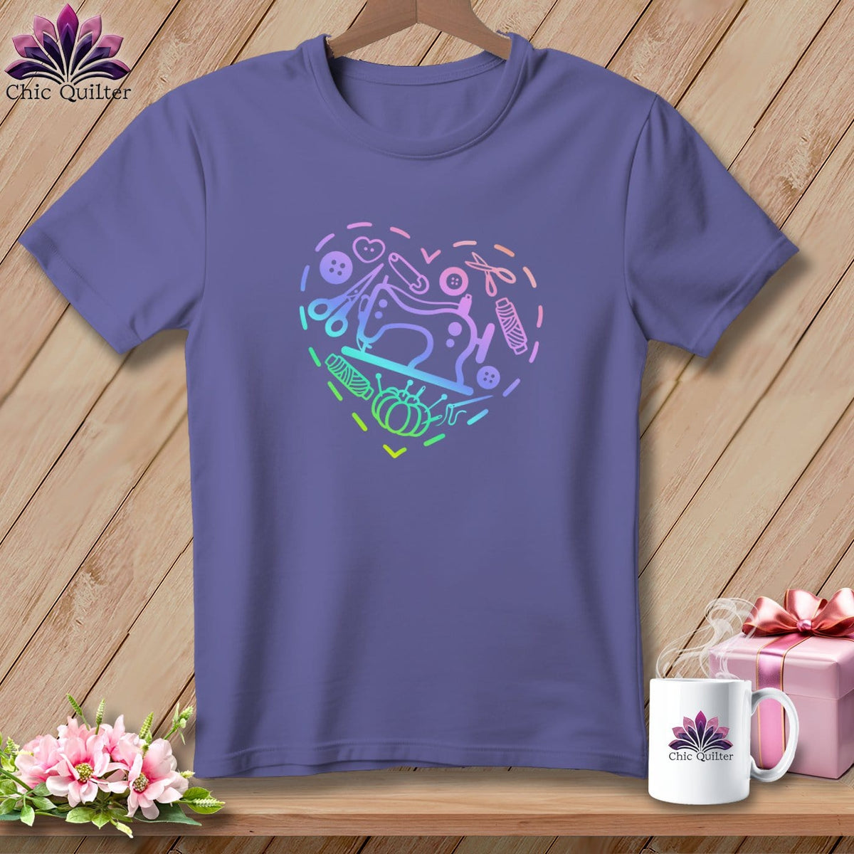 MyDesigns Physical Item Grape / S Quilting Heart ~Premium Tee