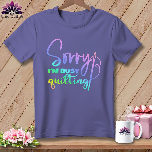 MyDesigns Physical Item Grape / S Sorry I'm Busy Quilting ~Premium Tee