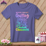MyDesigns Physical Item Grape / S Weekend Forecast Quilting With a Chance of Chocolate ~Premium Tee