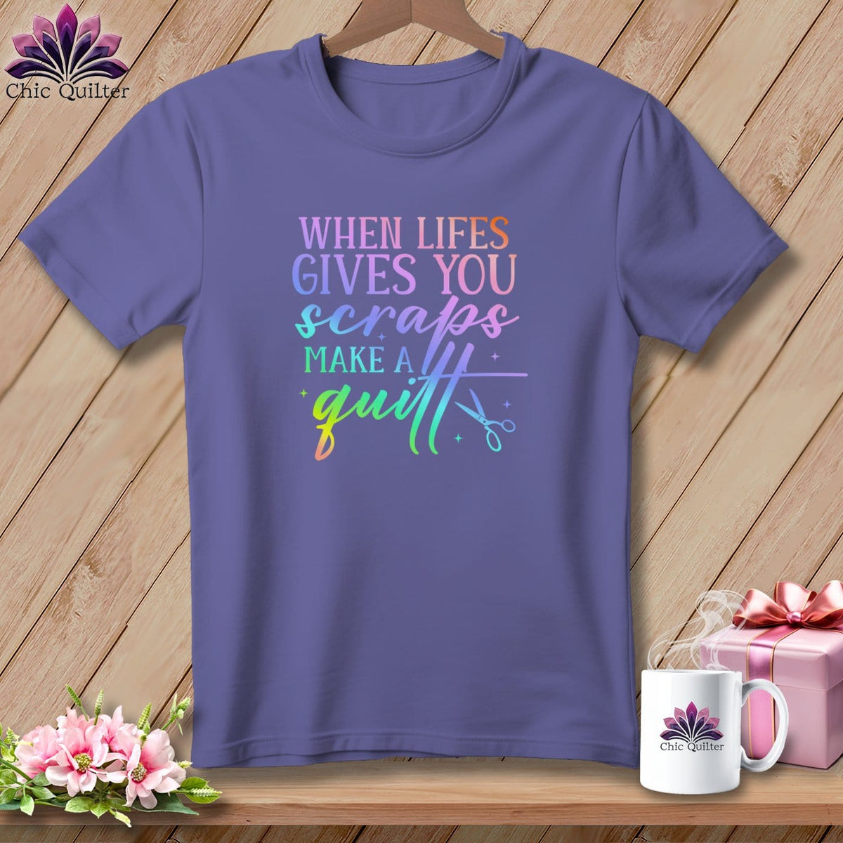 MyDesigns Physical Item Grape / S When Life Gives You Scraps Make a Quilt ~Premium Tee