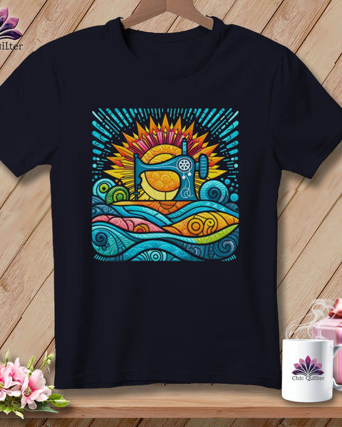 MyDesigns Physical Item Heather Navy / S Color Splashed Stitches ~ SuperSoft Relaxed Fit Tee