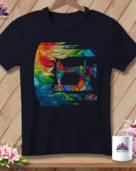 MyDesigns Physical Item Heather Navy / S Gale Force Quilting ~ SuperSoft Relaxed Fit Tee