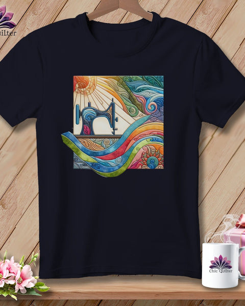 MyDesigns Physical Item Heather Navy / S Quilting on a Cloud ~ SuperSoft Relaxed Fit Tee