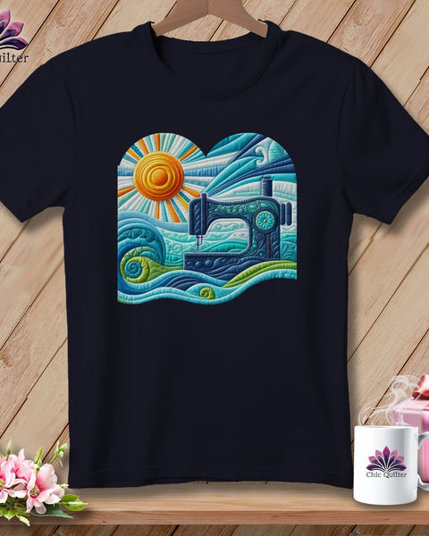 MyDesigns Physical Item Heather Navy / S Surfing the Fabric Sea ~ SuperSoft Relaxed Fit Tee