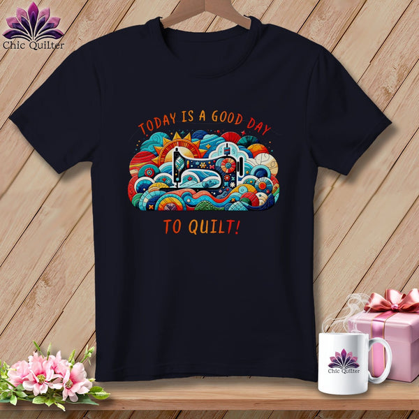 MyDesigns Physical Item Heather Navy / S Today is a Good Day to Quilt ~ SuperSoft Relaxed Fit Tee