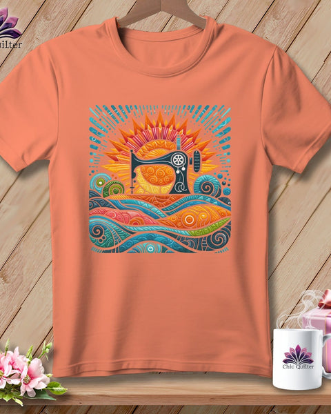 MyDesigns Physical Item Heather Sunset / S Color Splashed Stitches ~ SuperSoft Relaxed Fit Tee