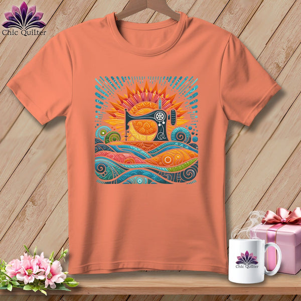 MyDesigns Physical Item Heather Sunset / S Color Splashed Stitches ~ SuperSoft Relaxed Fit Tee