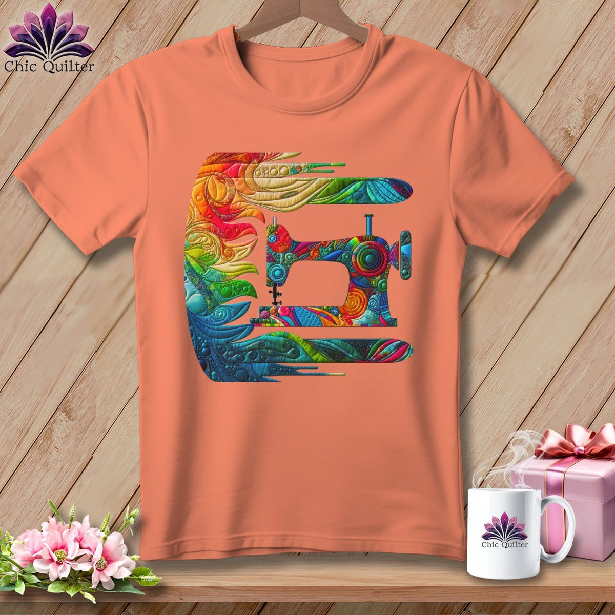 MyDesigns Physical Item Heather Sunset / S Gale Force Quilting ~ SuperSoft Relaxed Fit Tee