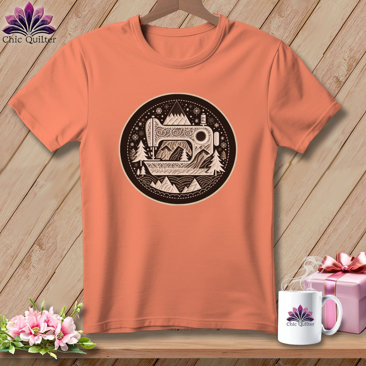 MyDesigns Physical Item Heather Sunset / S Peaks Pines and Patches ~ SuperSoft Relaxed Fit Tee