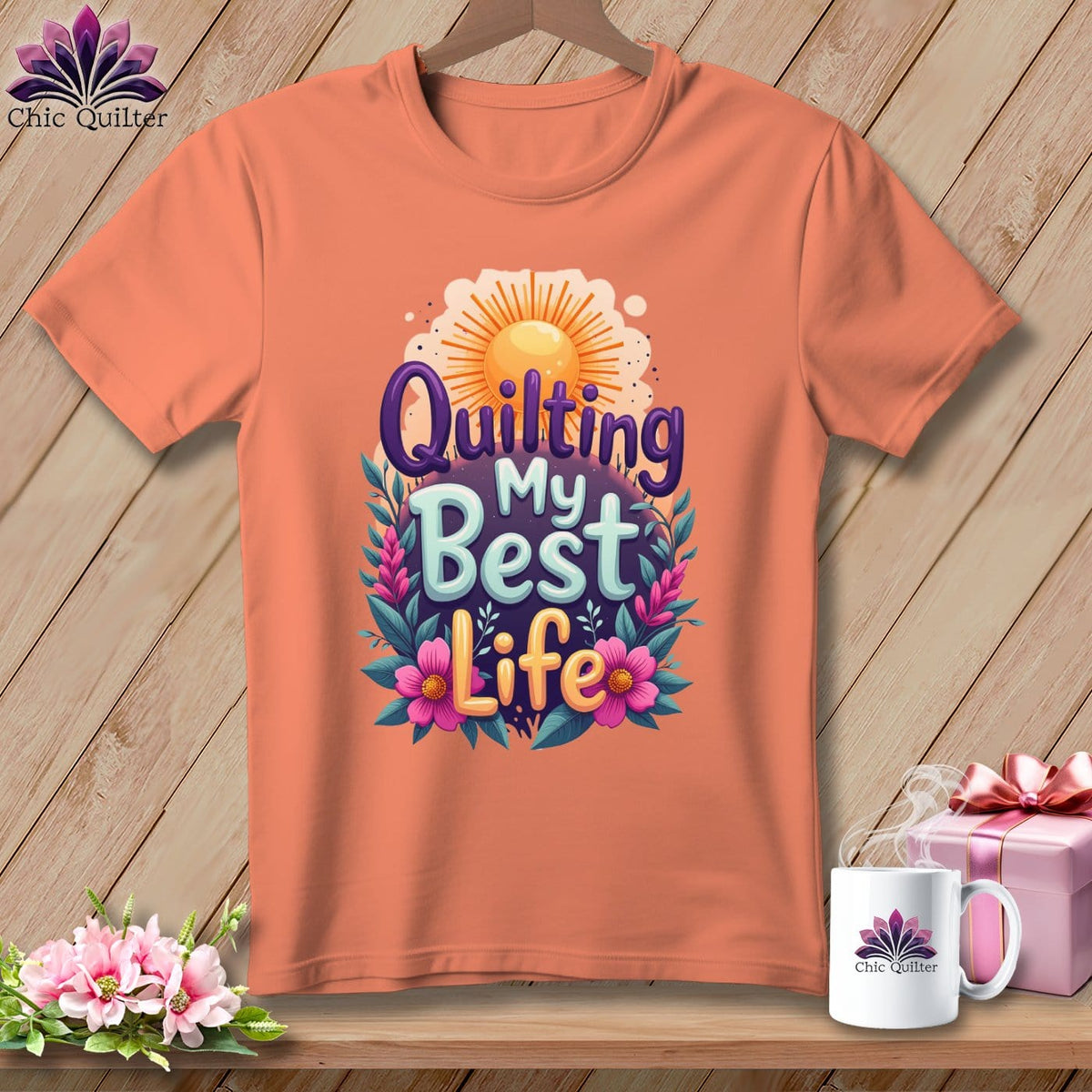 MyDesigns Physical Item Heather Sunset / S Quilting My Best Life ~ Relaxed Fit Tee