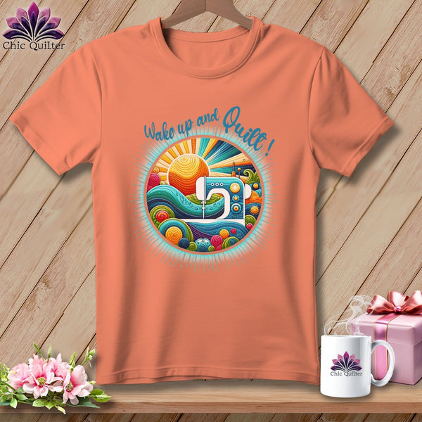 MyDesigns Physical Item Heather Sunset / S Wake up and Quilt ~ SuperSoft Relaxed Fit Tee