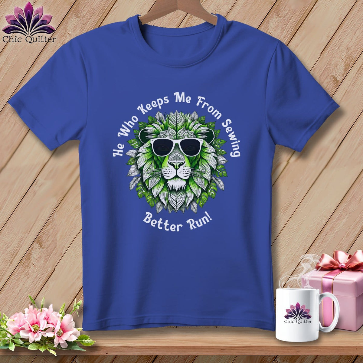 MyDesigns Physical Item Heather True Royal / S Better Run - Sewing Lime ~ Relaxed Fit Tee