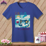 MyDesigns Physical Item Heather True Royal / S Cats Quilts and Cabernet ~ SuperSoft V-Neck Tee