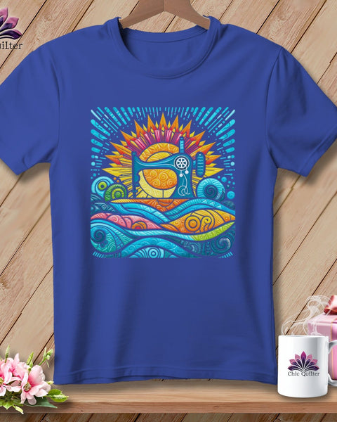 MyDesigns Physical Item Heather True Royal / S Color Splashed Stitches ~ SuperSoft Relaxed Fit Tee