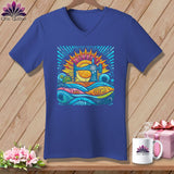 MyDesigns Physical Item Heather True Royal / S Color Splashed Stitches ~ SuperSoft V-Neck Tee