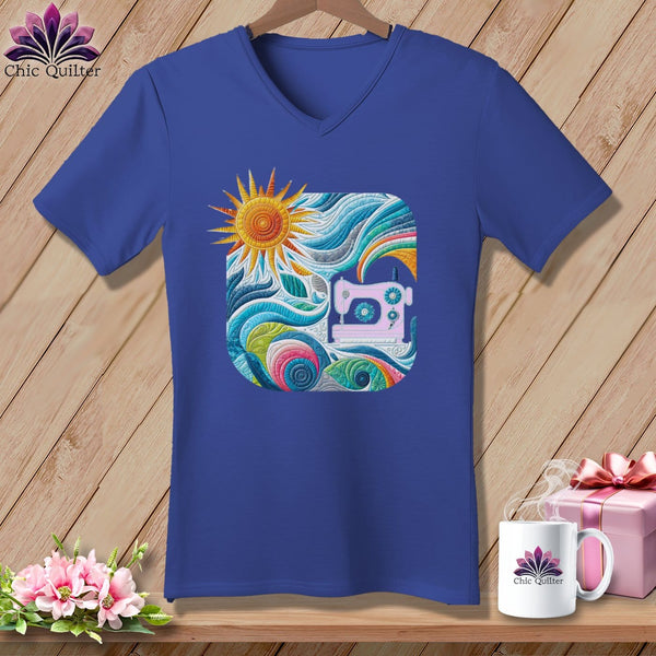 MyDesigns Physical Item Heather True Royal / S Creative Breezes ~ SuperSoft V-Neck Tee