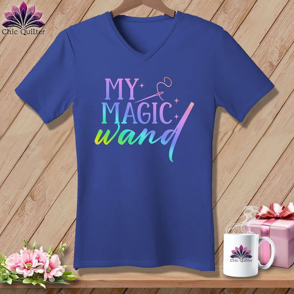 MyDesigns Physical Item Heather True Royal / S My Magic Wand ~SuperSoft V-Neck Tee