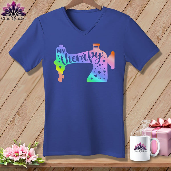 MyDesigns Physical Item Heather True Royal / S My Therapy ~SuperSoft V-Neck Tee