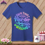 MyDesigns Physical Item Heather True Royal / S Quilting Because Murder is Wrong ~SuperSoft V-Neck Tee