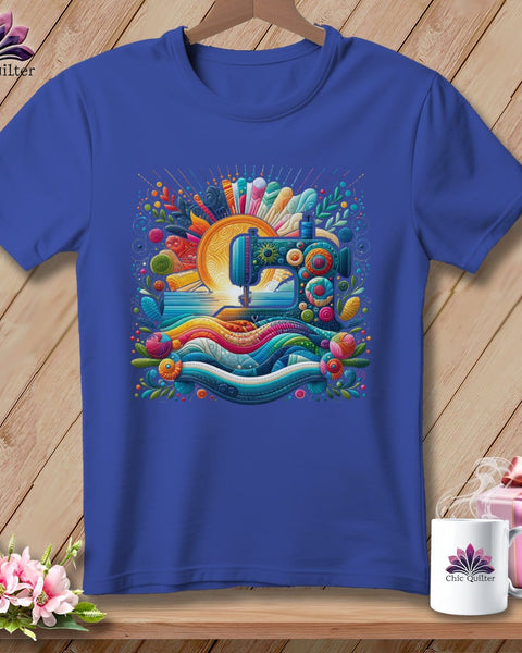 MyDesigns Physical Item Heather True Royal / S Quilting Explosion ~ Relaxed Fit Tee