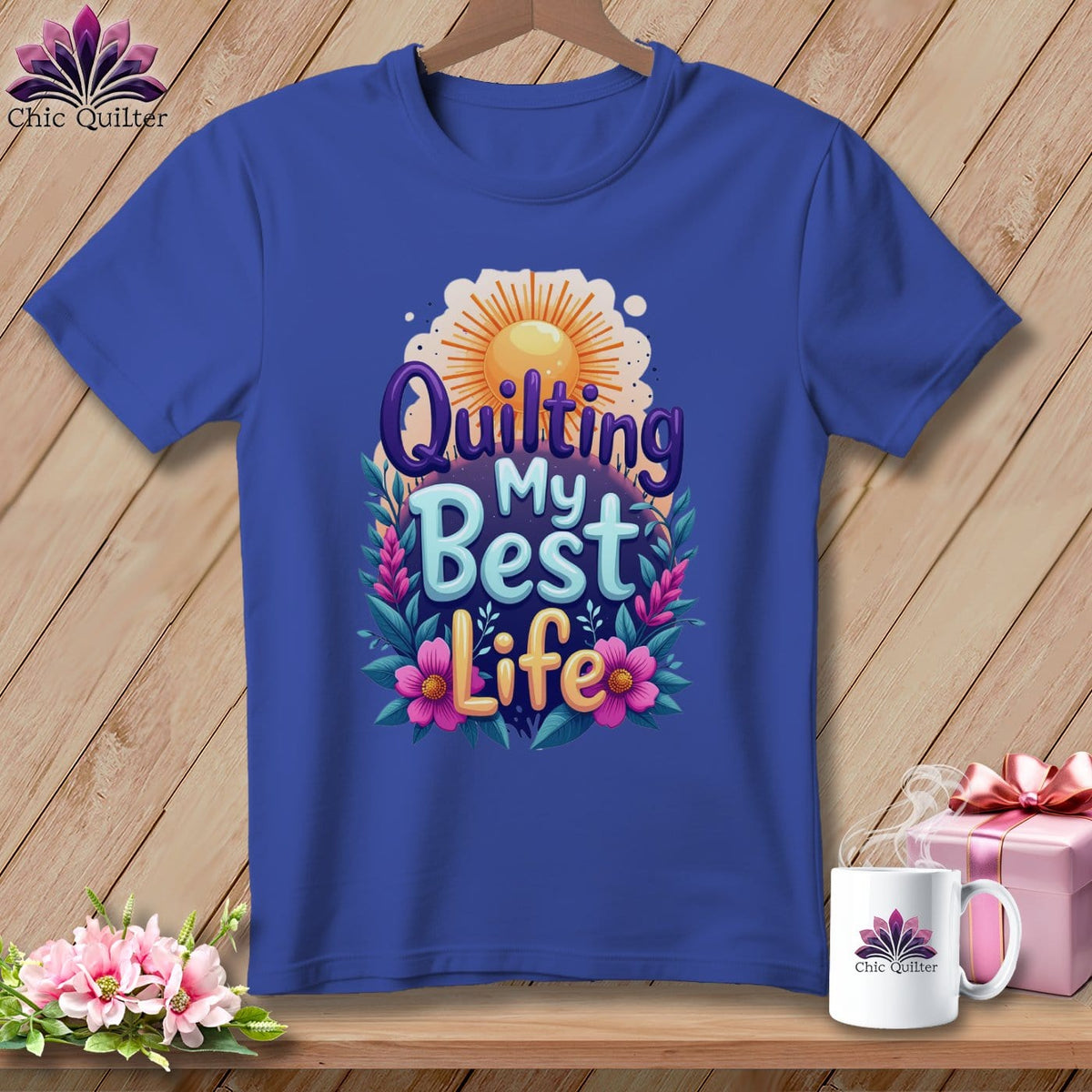 MyDesigns Physical Item Heather True Royal / S Quilting My Best Life ~ Relaxed Fit Tee