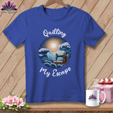 MyDesigns Physical Item Heather True Royal / S Quilting My Escape - Dark ~ SuperSoft Relaxed Fit Tee