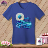 MyDesigns Physical Item Heather True Royal / S Sewing Tides ~ SuperSoft V-Neck Tee