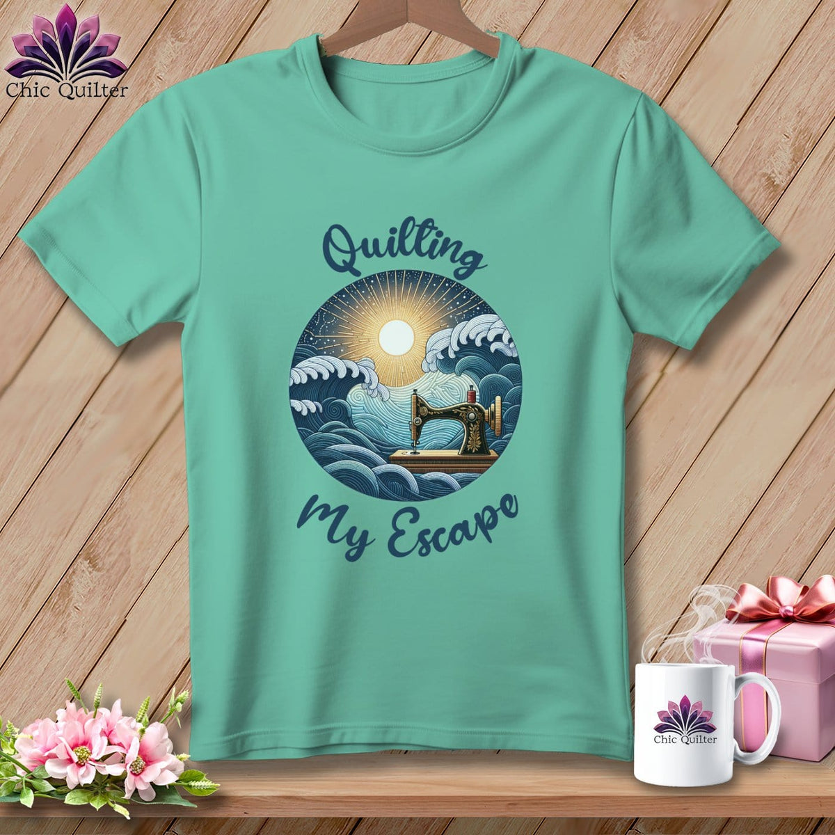 MyDesigns Physical Item Island Reef / S Quilting My Escape - Dark ~ Premium Tee