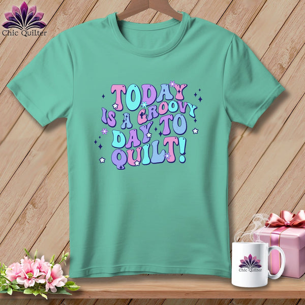 MyDesigns Physical Item Island Reef / S Today is a Groovy Day to Quilt ~ Premium Tee