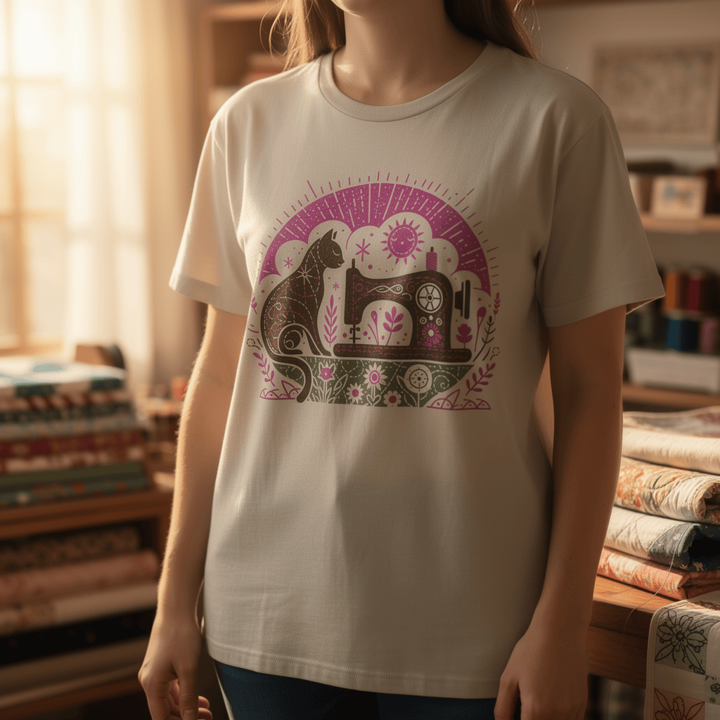 MyDesigns Physical Item Kitty Cat Quilts ~ Relaxed Fit Tee