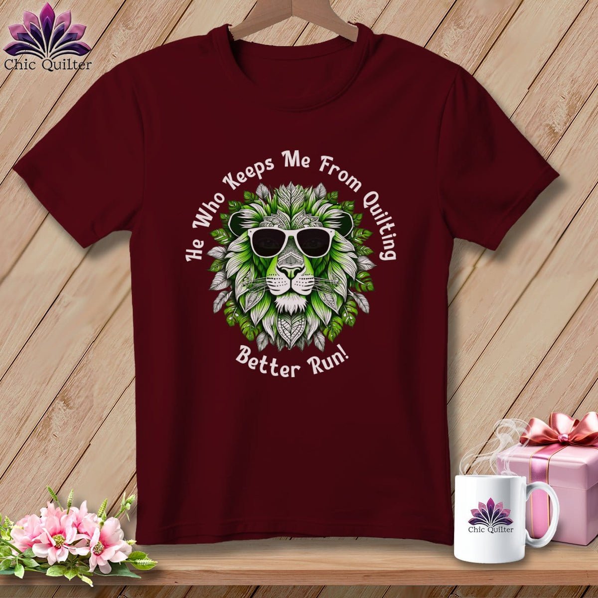 MyDesigns Physical Item Maroon / S Better Run - Quilting Lime ~ Relaxed Fit Tee