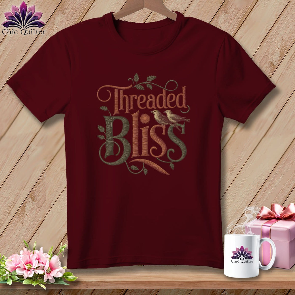 MyDesigns Physical Item Maroon / S Threaded Bliss ~ Relaxed Fit Tee