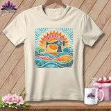 MyDesigns Physical Item Natural / S Color Splashed Stitches ~ SuperSoft Relaxed Fit Tee
