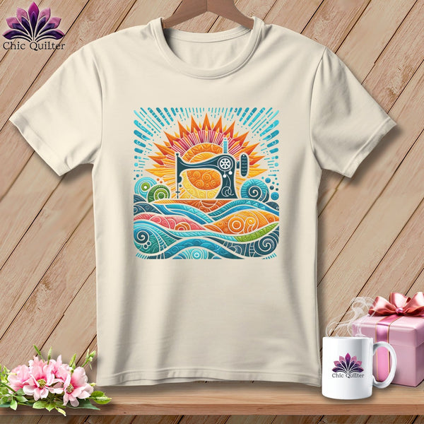MyDesigns Physical Item Natural / S Color Splashed Stitches ~ SuperSoft Relaxed Fit Tee