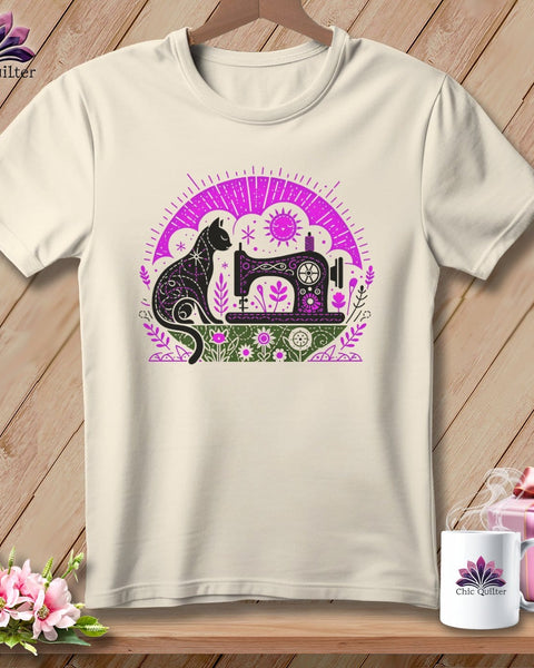 MyDesigns Physical Item Natural / S Kitty Cat Quilts ~ SuperSoft Relaxed Fit Tee