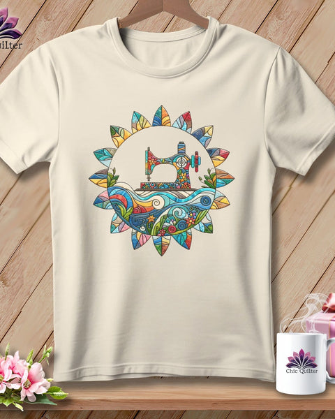 MyDesigns Physical Item Natural / S Quilt-a-Daisy ~ Relaxed Fit Tee