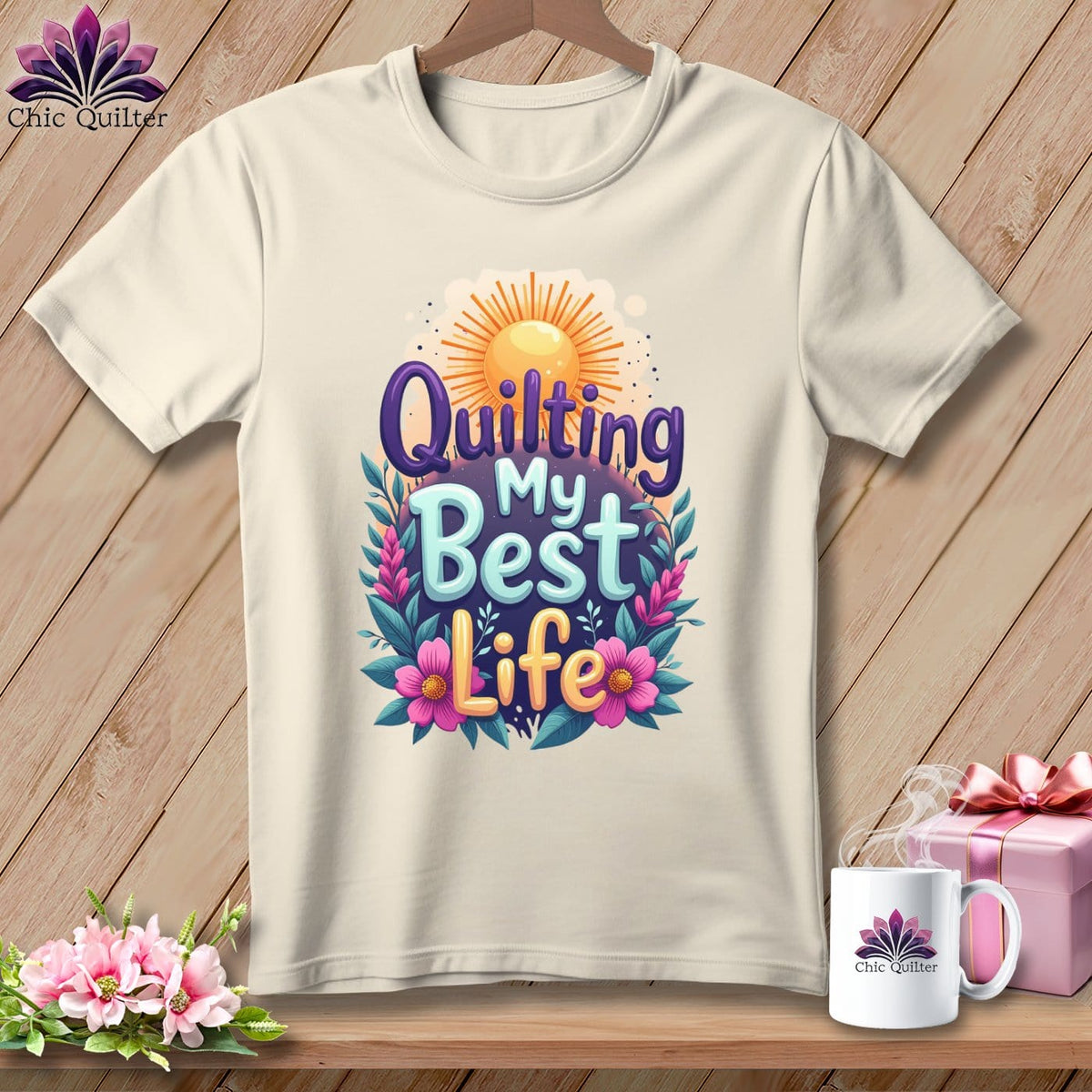 MyDesigns Physical Item Natural / S Quilting My Best Life ~ Relaxed Fit Tee