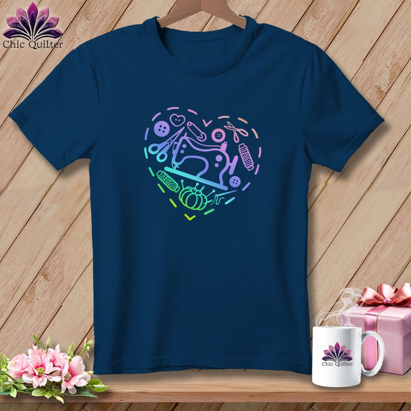 MyDesigns Physical Item Navy / S Quilting Heart ~Premium Tee