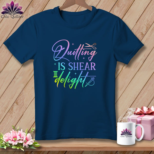 MyDesigns Physical Item Navy / S Quilting is Shear Delight ~Premium Tee