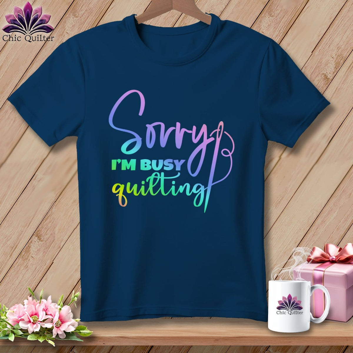MyDesigns Physical Item Navy / S Sorry I'm Busy Quilting ~Premium Tee
