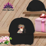 MyDesigns Physical Item One size / Black Quilt Hair Don’t Care ~ Chaos Finch ~ Distressed Baseball Cap