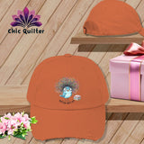 MyDesigns Physical Item One size / Burnt Orange Quilt Hair Don’t Care ~ Puffin Bea ~ Distressed Baseball Cap