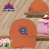MyDesigns Physical Item One size / Burnt Orange Quilt Hair Don’t Care ~ Velma Nightwing ~ Distressed Baseball Cap