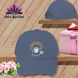 MyDesigns Physical Item One size / Scotland Blue Quilt Hair Don’t Care ~ Puffin Bea ~ Distressed Baseball Cap